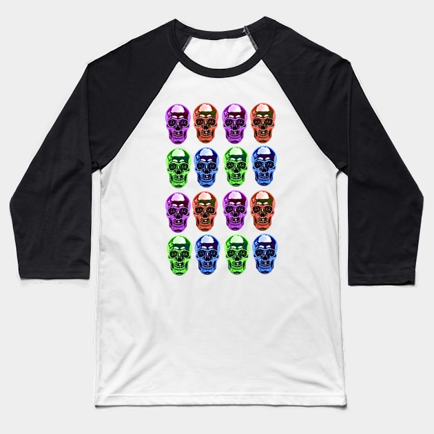 Robot Android Cyborg Heads Baseball T-Shirt by Bugsponge